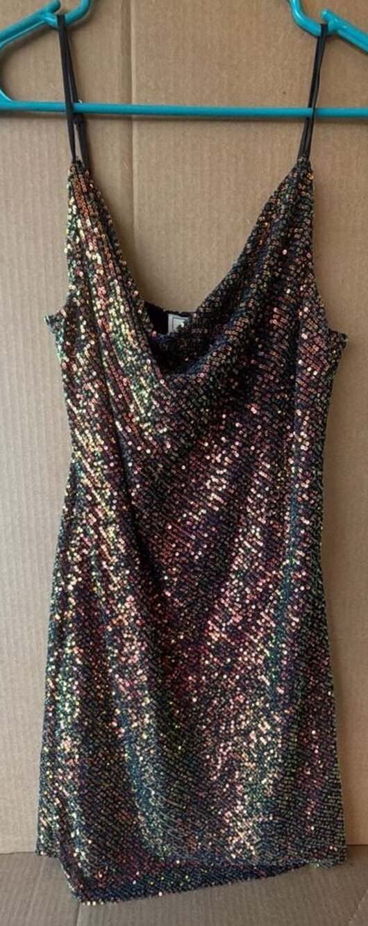 Style Rack Multi-Color Sequin Cowl Neck Mini Dress - Picture 2 of 8